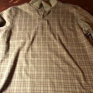 Arrow green and brown plaid XL long sleeve polo